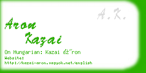 aron kazai business card